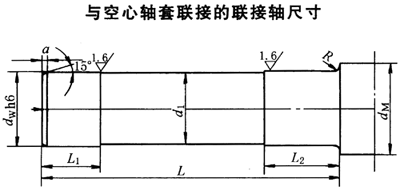 DBY、DCY硬齒面減速機(jī)與空心軸套聯(lián)接的聯(lián)接軸尺寸